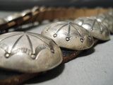 Heavy Don Dorthy Vintage Native American Navajo Green Turquoise Sterling Silver Concho Belt-Nativo Arts