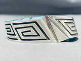 One Of Most Incredible Ever Vintage Native American Navajo Turquoise Sterling Silver Bracelet-Nativo Arts