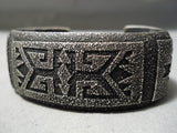 One Of The Most Rare Vintage Native American Navajo Thomas Singer Sterling Silver Bracelet-Nativo Arts