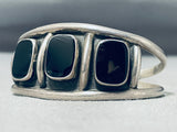 Authentic Vintage Native American Navajo Black Onyx Sterling Silver Bracelet-Nativo Arts