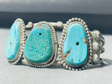 Native American Very Important Early 1900's Turquoise Earring Stone Sterling Silver Bracelet-Nativo Arts