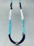 Native American One Of The Most Unique Brownbear Turquoise Sterling Silver Necklace-Nativo Arts