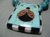 Native American Exquisite Santo Domingo Graduated Turquoise Sterling Silver Necklace-Nativo Arts
