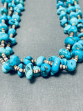 Native American Amazing Vintage Navajo Turquoise White Shell Necklace Old-Nativo Arts