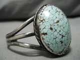 One Of The Best Vintage Native American Navajo #8 Turquoise Dome Sterling Silver Bracelet-Nativo Arts