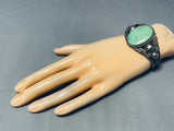 One Of Best Early Vintage Native American Navajo Cerrillos Turquoise Sterling Silver Bracelet-Nativo Arts