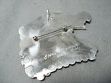 Majestic Zuni Mother Of Pearl Sterling Silver Pin/ Pendant Native American-Nativo Arts