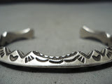 Important Adakai Scalloped Vintage Native American Navajo Sterling Silver Bracelet-Nativo Arts