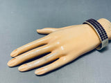 The Best Vintage Native American Navajo Purple Shell Inlay Sterling Silver Bracelet-Nativo Arts