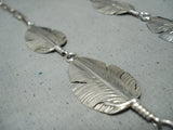 Extraordinary Navajo Sterling Silver Feathers Necklace Native American-Nativo Arts