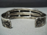 One Of Best Vintage Navajo/ Zuni Turquoise Snake Eyes Sterling Silver Bracelet-Nativo Arts