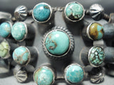 Heavy Native American Navajo Green Spiderweb Turquoise Coiled Sterling Silver Bracelet-Nativo Arts
