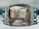 Rare Clasp Vintage Native American Navajo Turquoise Sterling Silver Watch Bracelet-Nativo Arts