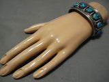 Museum Quality Vintage Navajo Turquoise Sterling Silver Native American Bracelet-Nativo Arts