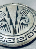 One Of The Eldest Native American Navajo Artist Vintage Sterling Silver Geometirc Buckle-Nativo Arts