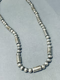 Tubes Of Sterling Silver Vintage Native American Navajo Necklace-Nativo Arts