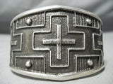 Heavy Cross Native American Navajo Sterling Silver Christian Bracelet-Nativo Arts