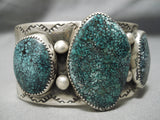 Intense Spiderweb Turquoise Native American Navajo Sterling Silver Bracelet Cuff-Nativo Arts