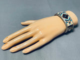 Unique Vintage Native American Navajo Turquoise & Heishi Sterling Silver Bracelet-Nativo Arts