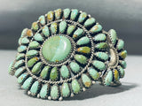 Very Rare Vintage Native American Navajo Green Turquoise Sterling Silver Bracelet-Nativo Arts