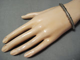 Important Adakai Scalloped Vintage Native American Navajo Sterling Silver Bracelet-Nativo Arts