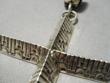 Incredible Navajo Native American Sterling Silver Cross Pendant-Nativo Arts