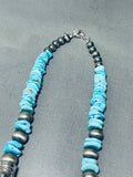 Drums Of Ceremony Native American Navajo Turquoise Sterling Silver Necklace-Nativo Arts