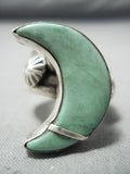 Half Moon Navajo Royston Turquoise Sterling Silver Ring Native American-Nativo Arts