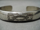 Detailed!! Vintage Navajo Sterling Silver Native American Bracelet Old-Nativo Arts