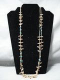 One Of The Most Unique Ever Vintage Native American Zuni Navajo Turquoise Fetish Necklace-Nativo Arts