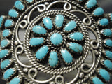 Authentic Vintage Native American Navajo Larry Moses Begay Turquoise Sterling Silver Bracelet-Nativo Arts