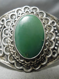 Early Vintage Native American Navajo Cerrillos Turquoise Sterling Silver Bracelet Cuff Old-Nativo Arts