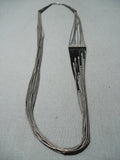 Exceptional Vintage Native American Navajo Sterling Silver And Jet Necklace-Nativo Arts