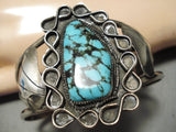Exceedingly Rare Vintage Native American Navajo Last Chance Turquoise Sterling Silver Bracelet-Nativo Arts