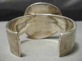 Native American Opulent Side Turtle Huge Turquoise Sterling Silver Bracelet Old-Nativo Arts