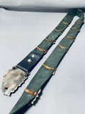 Very Rare 500 Gram+ Vintage Native American Navajo White Turquoise Sterling Silver Concho Belt-Nativo Arts