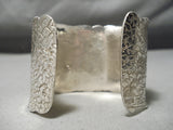 Native American Cathy Whitman Huge Vintage Sterling Silver Heart Pillbox Bracelet Cuff-Nativo Arts