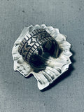 Signed San Felipe Royston Turquoise Sterling Silver Chief Ring-Nativo Arts