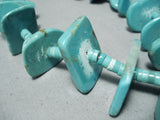 Chunky Nugget Vintage Native American Navajo Graduating Turquoise Jacla Necklace Old-Nativo Arts