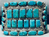 Colossal Signed Vintage Native American Navajo Turquoise Sterling Silver Bracelet-Nativo Arts