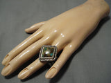 Quality Vintage Native American Navajo Ray Tracey Turquoise Sterling Silver Ring Old-Nativo Arts