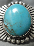Quality Etb Sr Signed Vintage Native American Navajo Flank Turquoise Sterling Silver Bracelet-Nativo Arts