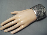 Gigantic Navajo Sterling Silver Storyteller Bracelet Native American-Nativo Arts