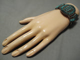 Early Museum Vintage Native American Navajo Zuni Turquoise Sterling Silver Bracelet Old-Nativo Arts