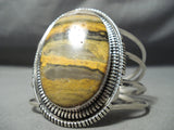 Huge Bumble Bee Stone Navajo Sterling Silver Native American Bracelet-Nativo Arts