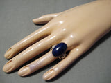Important Navajo Lapis Sterling Silver Ring Native American-Nativo Arts