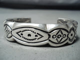 Phenomenal Heavy Vintage Native American Navajo Sterling Silver Heavy Bracelet-Nativo Arts