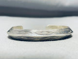 Heavy 52 Gram Vintage Native American Navajo Sterling Silver Sun Stamp Bracelet Cuff-Nativo Arts