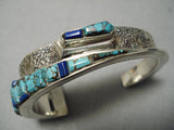 Museum Quality Vintage Native American Navajo Spiderweb Turquoise Sterling Silver Bracelet Old-Nativo Arts