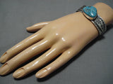 Important Jeanette Dale Spiderweb Turquoise Native American Navajo Sterling Silver Bracelet-Nativo Arts